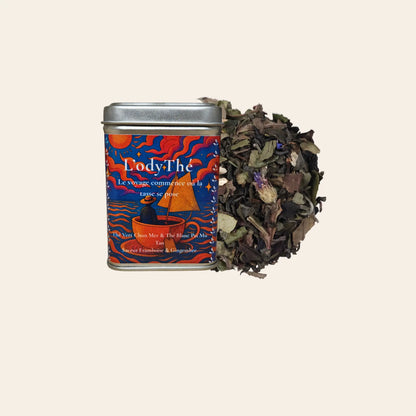 Boîte L'odyThé, thé vert Chun Mee et thé blanc Pai Mu Tan en vrac saveur framboise et gingembre